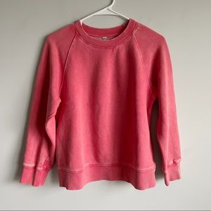 Free People Pink Cropped Crewneck Sweatshirt
